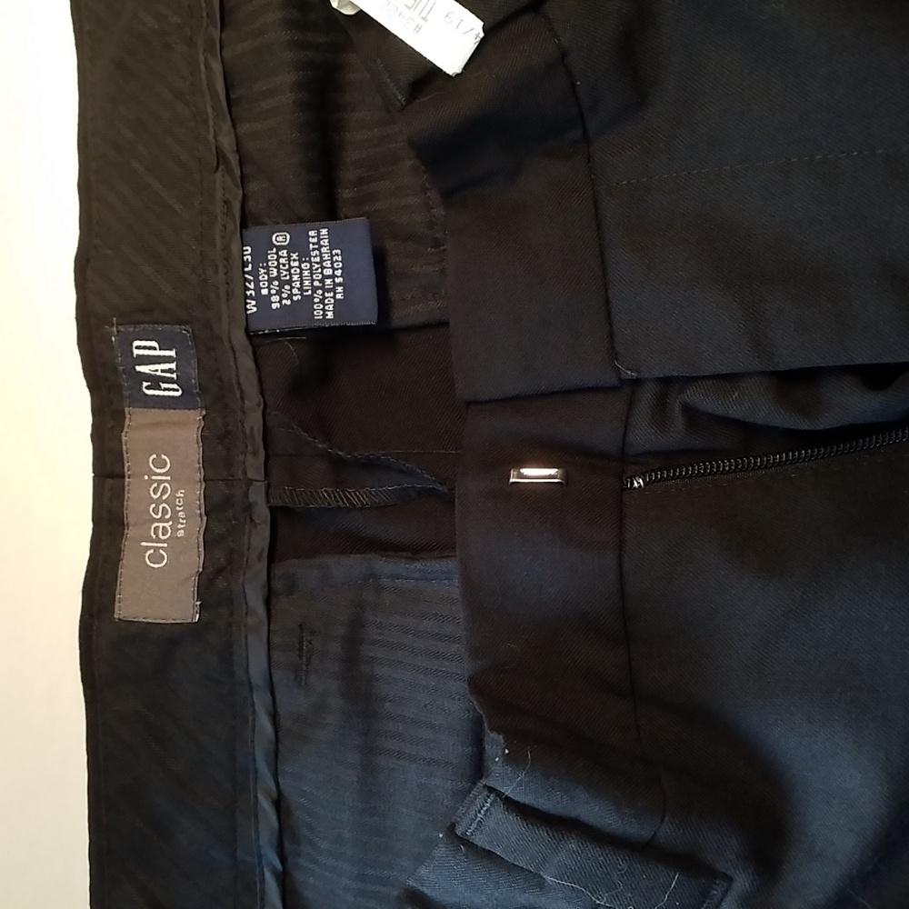 GAP PANTS WOOL DRESS SLACKS 32/30 Black - Picture 6 of 6